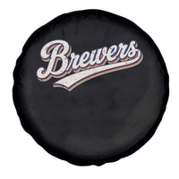 Vintage 70s Brewers Name Script Style Spare Tire Cover Retro Distressed Tailgate Spirit Sports Fan