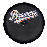 Vintage 70s Brewers Name Script Style Spare Tire Cover Retro Distressed Tailgate Spirit Sports Fan