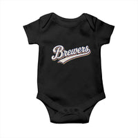 Vintage 70s Brewers Name Script Style Baby Onesie Retro Distressed Tailgate Spirit Sports Fan