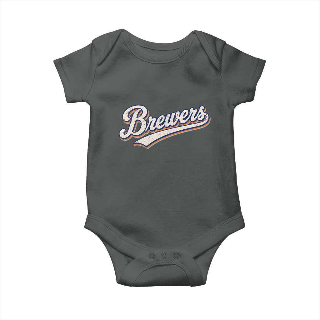 Vintage 70s Brewers Name Script Style Baby Onesie Retro Distressed Tailgate Spirit Sports Fan