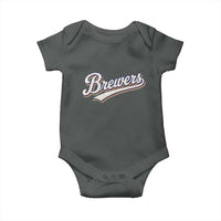 Vintage 70s Brewers Name Script Style Baby Onesie Retro Distressed Tailgate Spirit Sports Fan