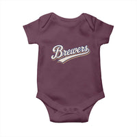 Vintage 70s Brewers Name Script Style Baby Onesie Retro Distressed Tailgate Spirit Sports Fan