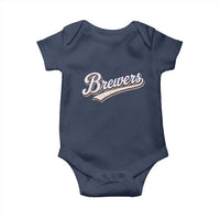 Vintage 70s Brewers Name Script Style Baby Onesie Retro Distressed Tailgate Spirit Sports Fan