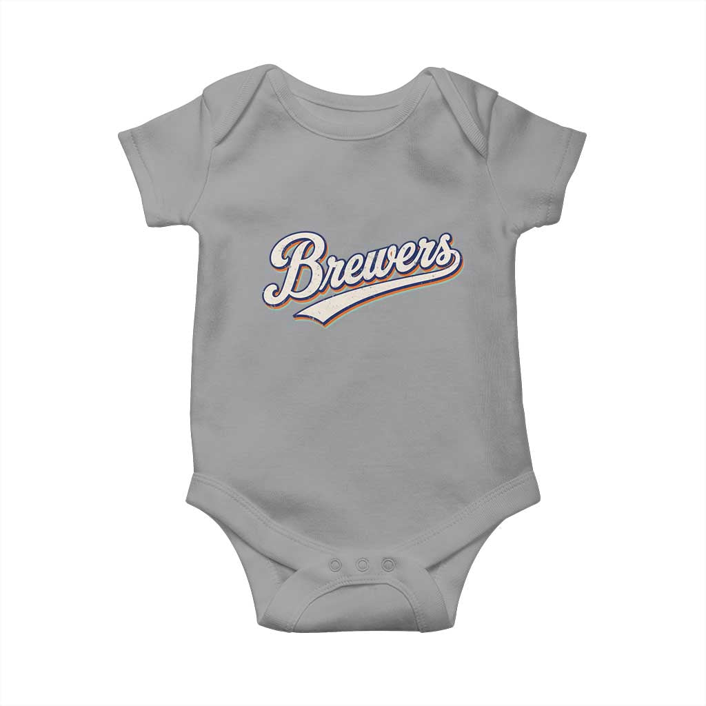Vintage 70s Brewers Name Script Style Baby Onesie Retro Distressed Tailgate Spirit Sports Fan