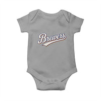 Vintage 70s Brewers Name Script Style Baby Onesie Retro Distressed Tailgate Spirit Sports Fan