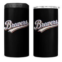 Vintage 70s Brewers Name Script Style 4 in 1 Can Cooler Tumbler Retro Distressed Tailgate Spirit Sports Fan