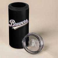 Vintage 70s Brewers Name Script Style 4 in 1 Can Cooler Tumbler Retro Distressed Tailgate Spirit Sports Fan