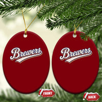 Vintage 70s Brewers Name Script Style Ceramic Ornament Retro Distressed Tailgate Spirit Sports Fan