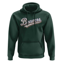 Vintage 70s Brewers Name Script Style Hoodie Retro Distressed Tailgate Spirit Sports Fan