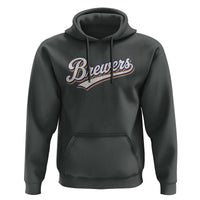 Vintage 70s Brewers Name Script Style Hoodie Retro Distressed Tailgate Spirit Sports Fan