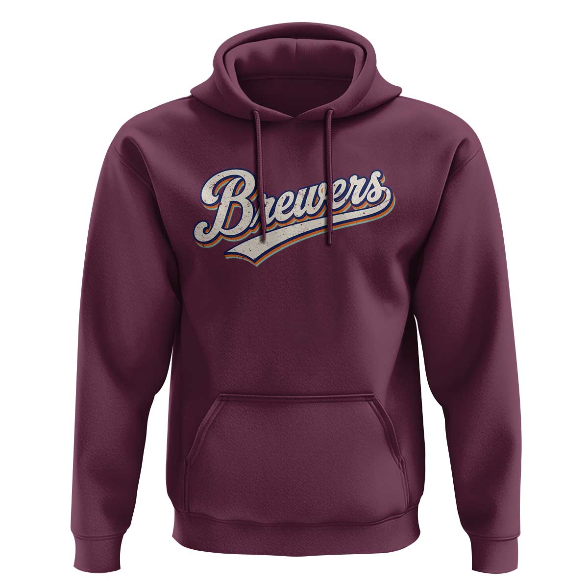 Vintage 70s Brewers Name Script Style Hoodie Retro Distressed Tailgate Spirit Sports Fan