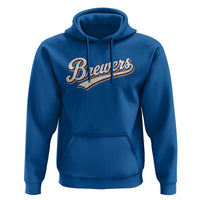 Vintage 70s Brewers Name Script Style Hoodie Retro Distressed Tailgate Spirit Sports Fan