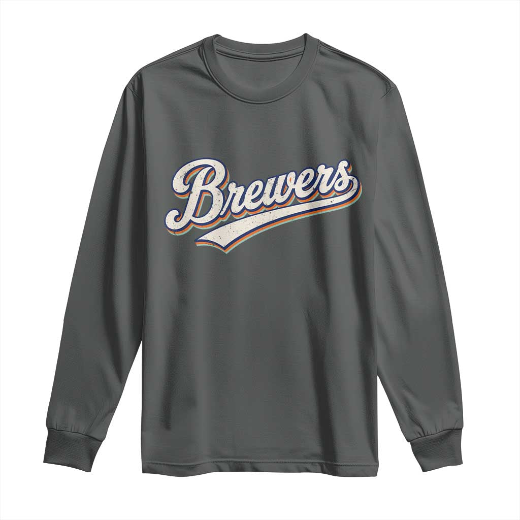 Vintage 70s Brewers Name Script Style Long Sleeve Shirt Retro Distressed Tailgate Spirit Sports Fan
