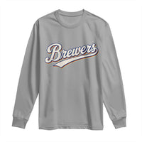 Vintage 70s Brewers Name Script Style Long Sleeve Shirt Retro Distressed Tailgate Spirit Sports Fan