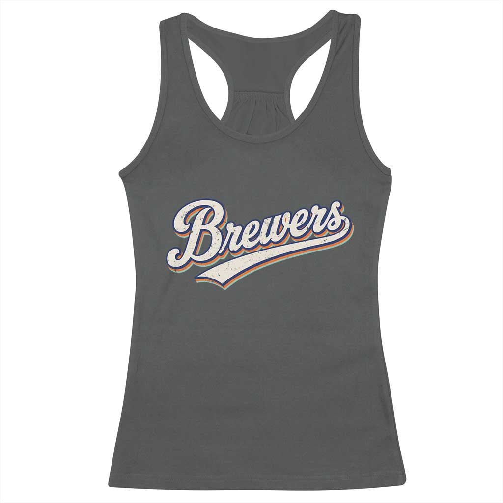 Vintage 70s Brewers Name Script Style Racerback Tank Top Retro Distressed Tailgate Spirit Sports Fan