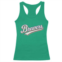 Vintage 70s Brewers Name Script Style Racerback Tank Top Retro Distressed Tailgate Spirit Sports Fan