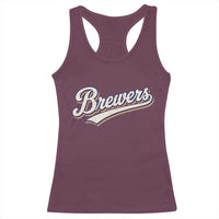 Vintage 70s Brewers Name Script Style Racerback Tank Top Retro Distressed Tailgate Spirit Sports Fan