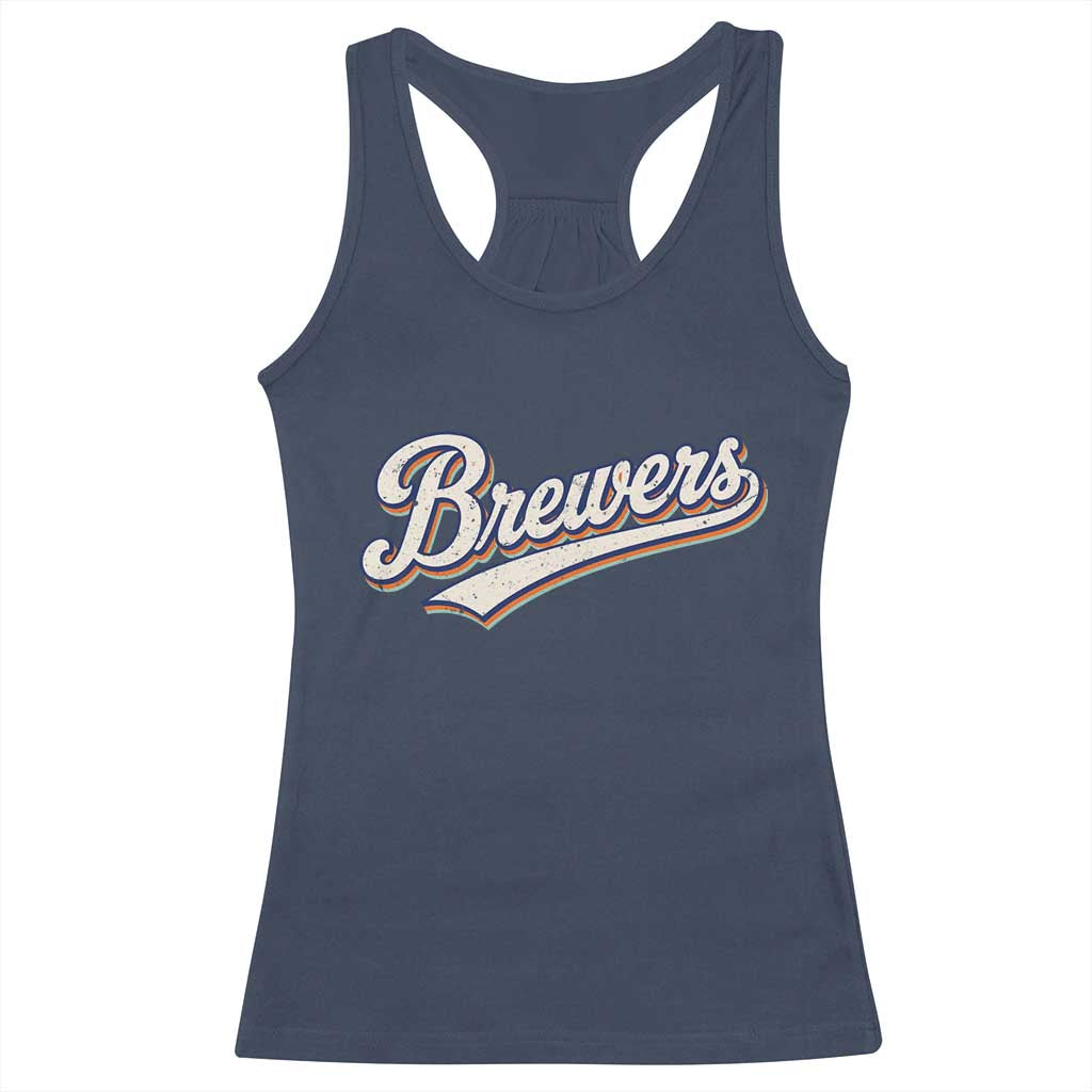 Vintage 70s Brewers Name Script Style Racerback Tank Top Retro Distressed Tailgate Spirit Sports Fan