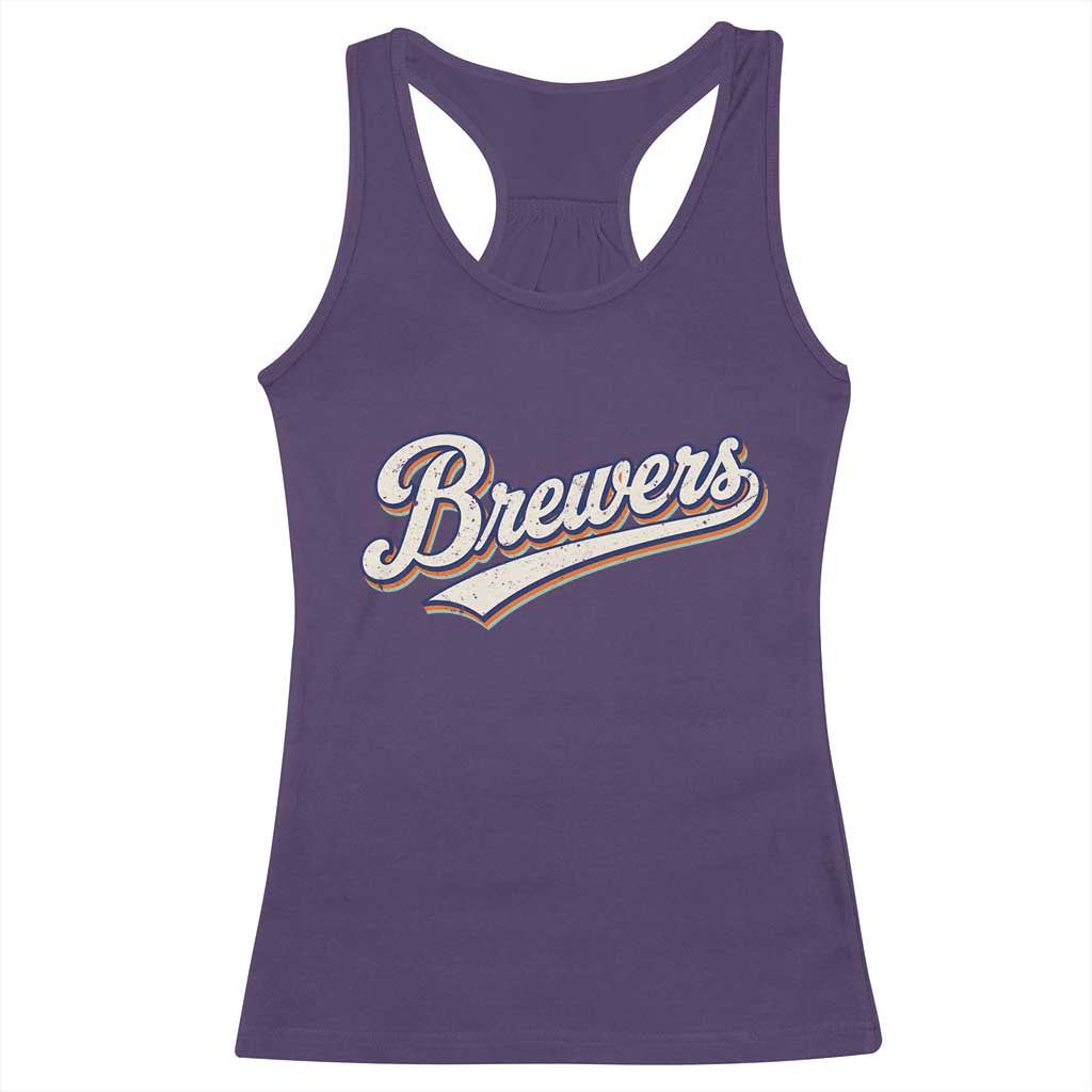 Vintage 70s Brewers Name Script Style Racerback Tank Top Retro Distressed Tailgate Spirit Sports Fan