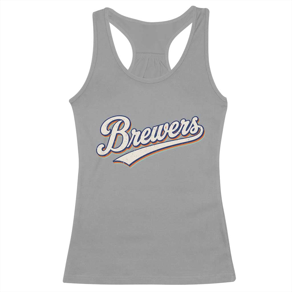 Vintage 70s Brewers Name Script Style Racerback Tank Top Retro Distressed Tailgate Spirit Sports Fan