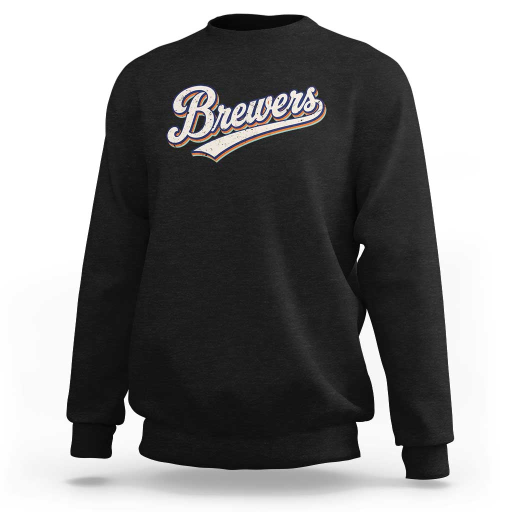 Vintage 70s Brewers Name Script Style Sweatshirt Retro Distressed Tailgate Spirit Sports Fan