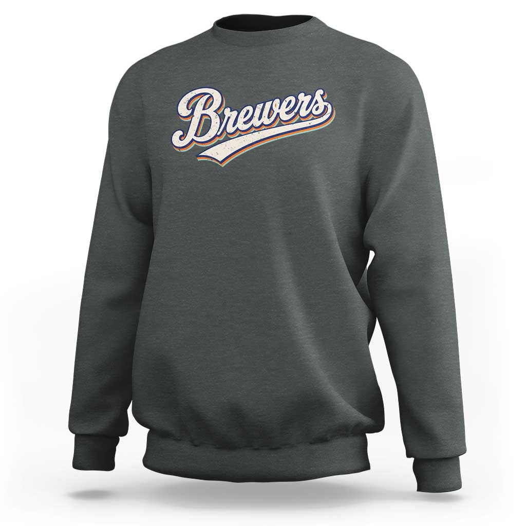 Vintage 70s Brewers Name Script Style Sweatshirt Retro Distressed Tailgate Spirit Sports Fan