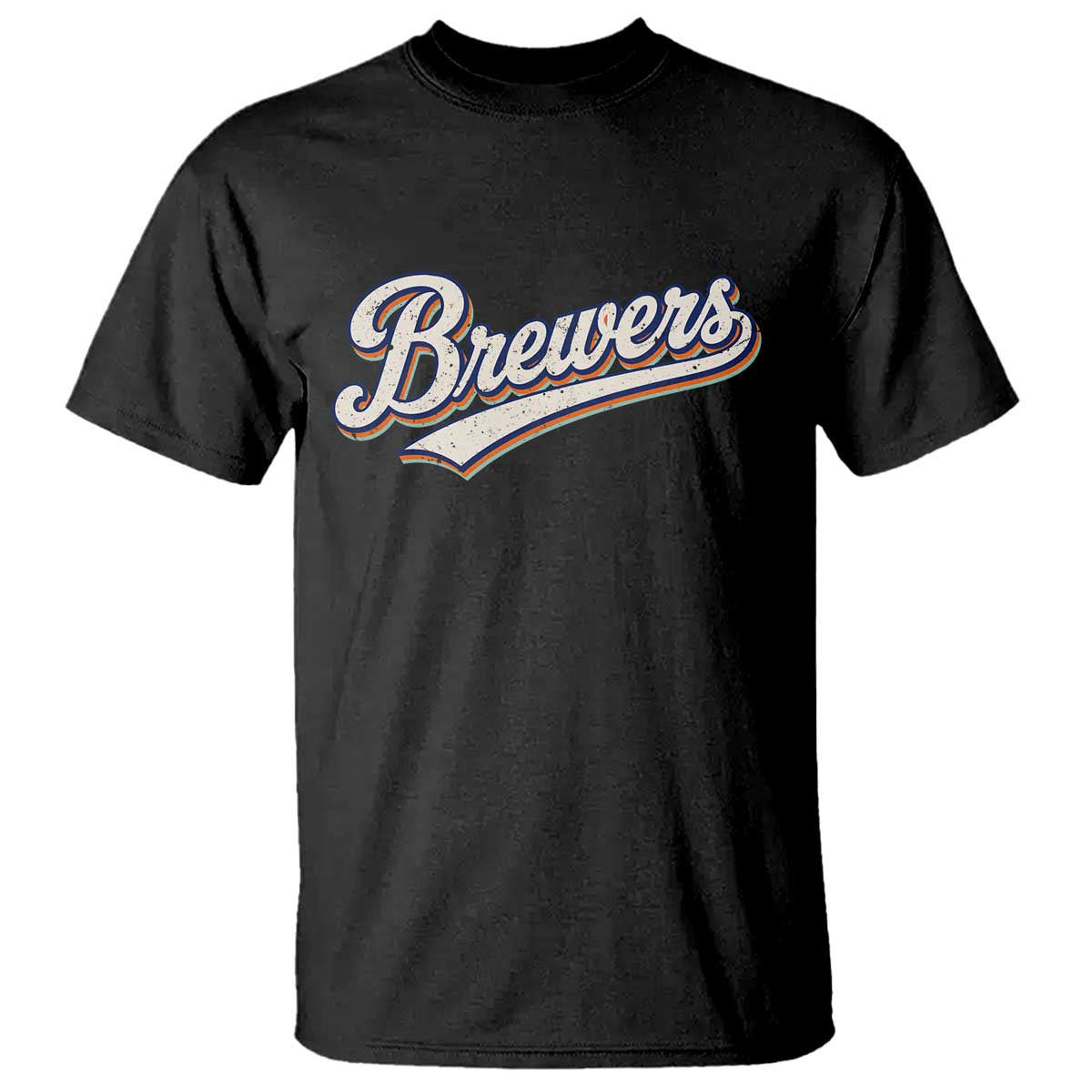 Vintage 70s Brewers Name Script Style T Shirt Retro Distressed Tailgate Spirit Sports Fan