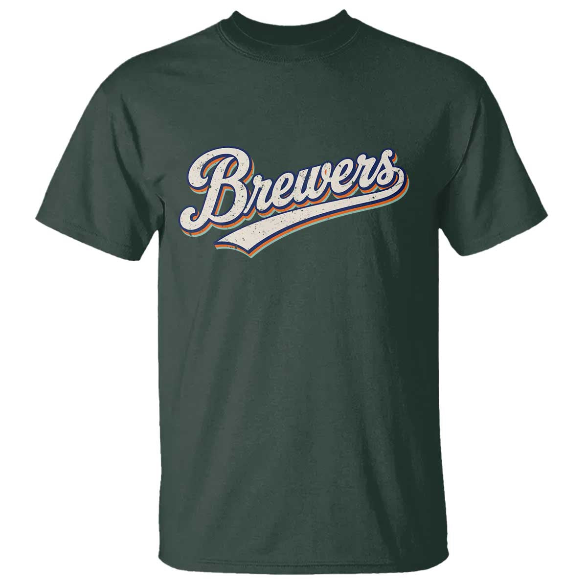 Vintage 70s Brewers Name Script Style T Shirt Retro Distressed Tailgate Spirit Sports Fan