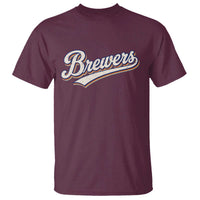 Vintage 70s Brewers Name Script Style T Shirt Retro Distressed Tailgate Spirit Sports Fan