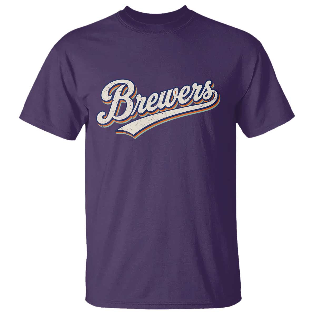 Vintage 70s Brewers Name Script Style T Shirt Retro Distressed Tailgate Spirit Sports Fan