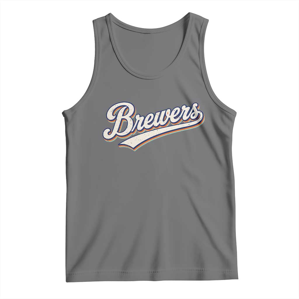 Vintage 70s Brewers Name Script Style Tank Top Retro Distressed Tailgate Spirit Sports Fan
