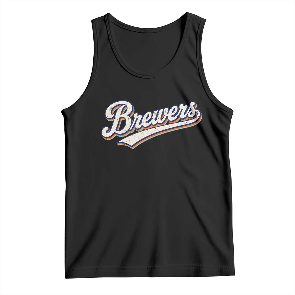 Vintage 70s Brewers Name Script Style Tank Top Retro Distressed Tailgate Spirit Sports Fan