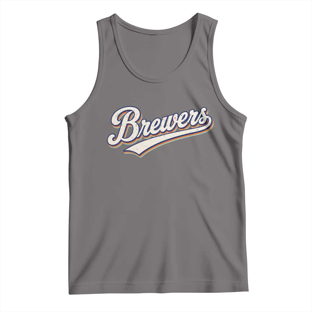 Vintage 70s Brewers Name Script Style Tank Top Retro Distressed Tailgate Spirit Sports Fan