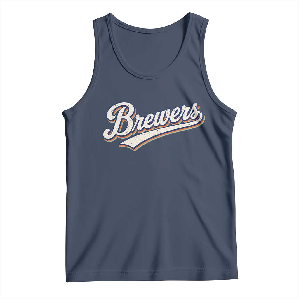 Vintage 70s Brewers Name Script Style Tank Top Retro Distressed Tailgate Spirit Sports Fan