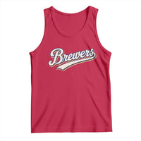 Vintage 70s Brewers Name Script Style Tank Top Retro Distressed Tailgate Spirit Sports Fan