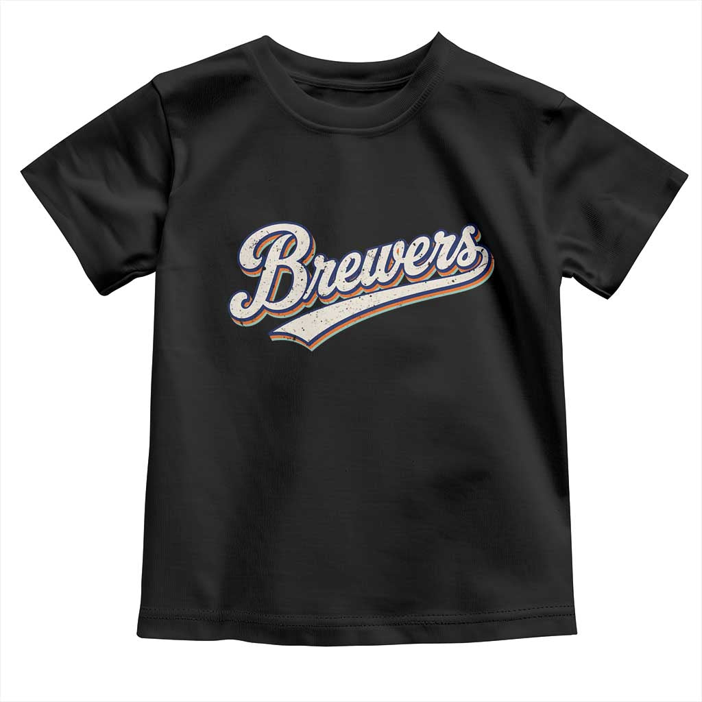 Vintage 70s Brewers Name Script Style Toddler T Shirt Retro Distressed Tailgate Spirit Sports Fan