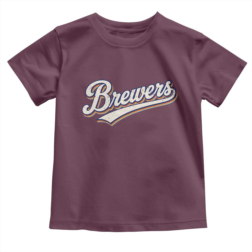 Vintage 70s Brewers Name Script Style Toddler T Shirt Retro Distressed Tailgate Spirit Sports Fan