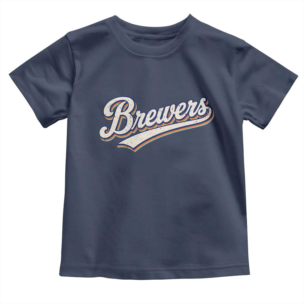 Vintage 70s Brewers Name Script Style Toddler T Shirt Retro Distressed Tailgate Spirit Sports Fan