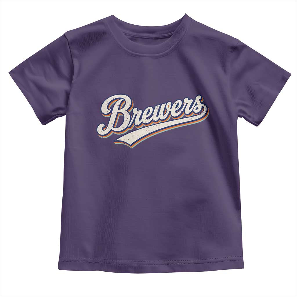 Vintage 70s Brewers Name Script Style Toddler T Shirt Retro Distressed Tailgate Spirit Sports Fan