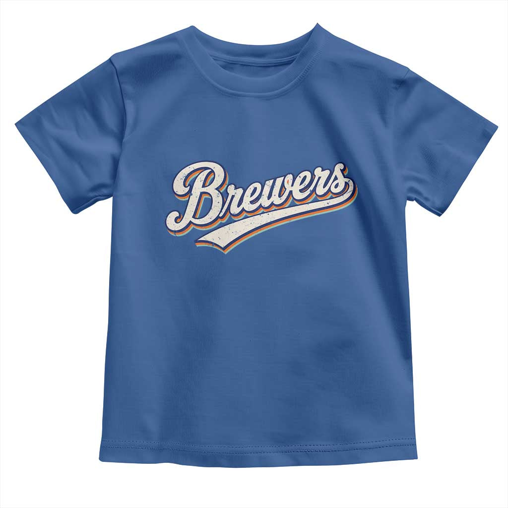 Vintage 70s Brewers Name Script Style Toddler T Shirt Retro Distressed Tailgate Spirit Sports Fan