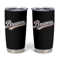 Vintage 70s Brewers Name Script Style Tumbler Cup Retro Distressed Tailgate Spirit Sports Fan