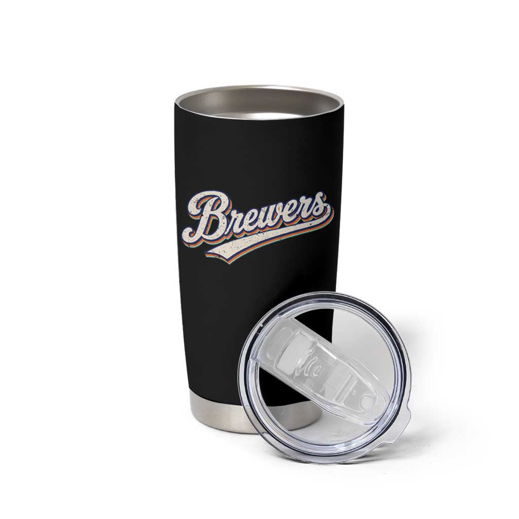 Vintage 70s Brewers Name Script Style Tumbler Cup Retro Distressed Tailgate Spirit Sports Fan