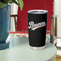 Vintage 70s Brewers Name Script Style Tumbler Cup Retro Distressed Tailgate Spirit Sports Fan