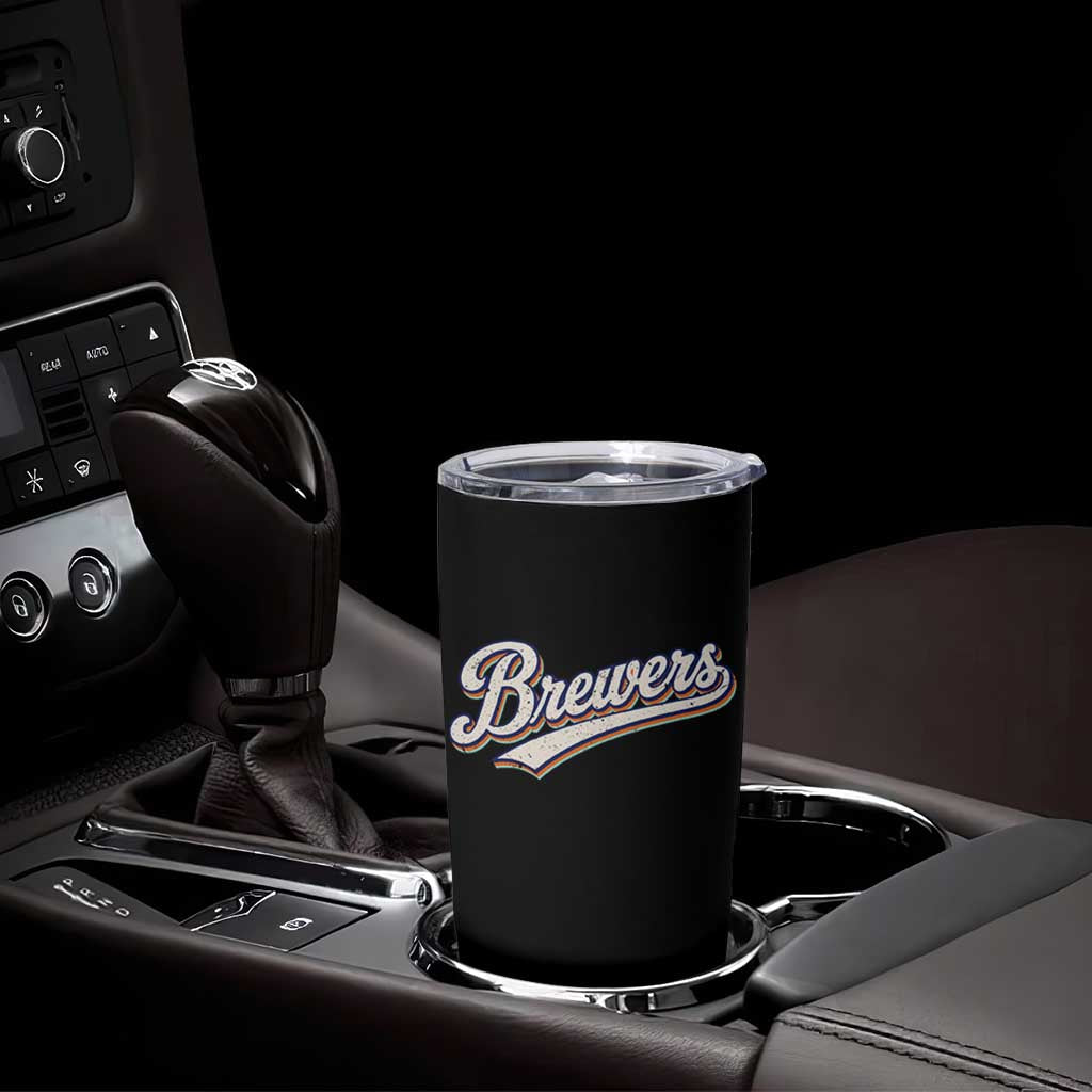 Vintage 70s Brewers Name Script Style Tumbler Cup Retro Distressed Tailgate Spirit Sports Fan