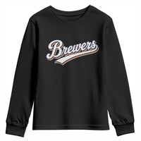 Vintage 70s Brewers Name Script Style Youth Sweatshirt Retro Distressed Tailgate Spirit Sports Fan