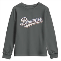 Vintage 70s Brewers Name Script Style Youth Sweatshirt Retro Distressed Tailgate Spirit Sports Fan