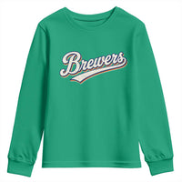 Vintage 70s Brewers Name Script Style Youth Sweatshirt Retro Distressed Tailgate Spirit Sports Fan