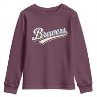 Vintage 70s Brewers Name Script Style Youth Sweatshirt Retro Distressed Tailgate Spirit Sports Fan