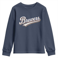 Vintage 70s Brewers Name Script Style Youth Sweatshirt Retro Distressed Tailgate Spirit Sports Fan