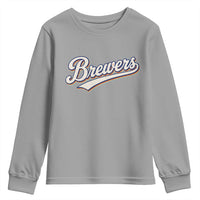 Vintage 70s Brewers Name Script Style Youth Sweatshirt Retro Distressed Tailgate Spirit Sports Fan